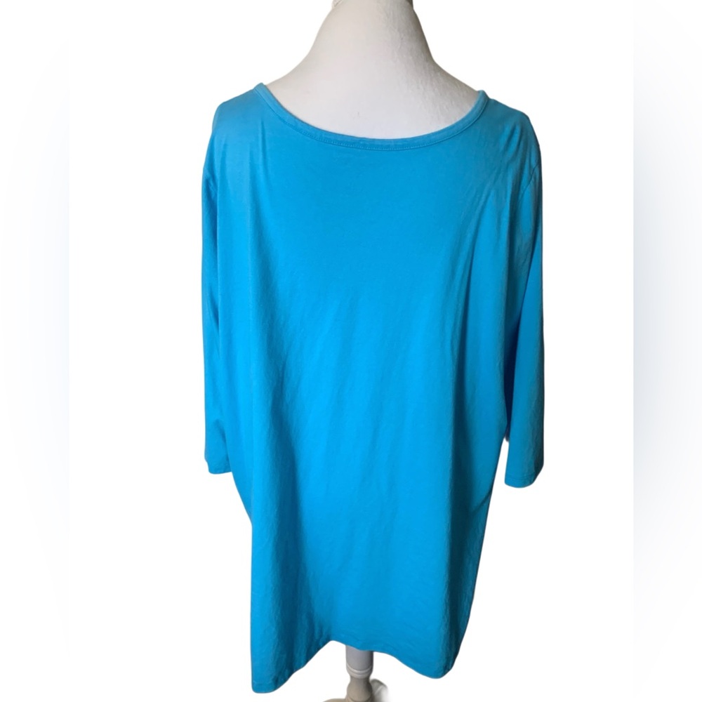 Woman Within 2X Blue Top - Picture 4 of 7